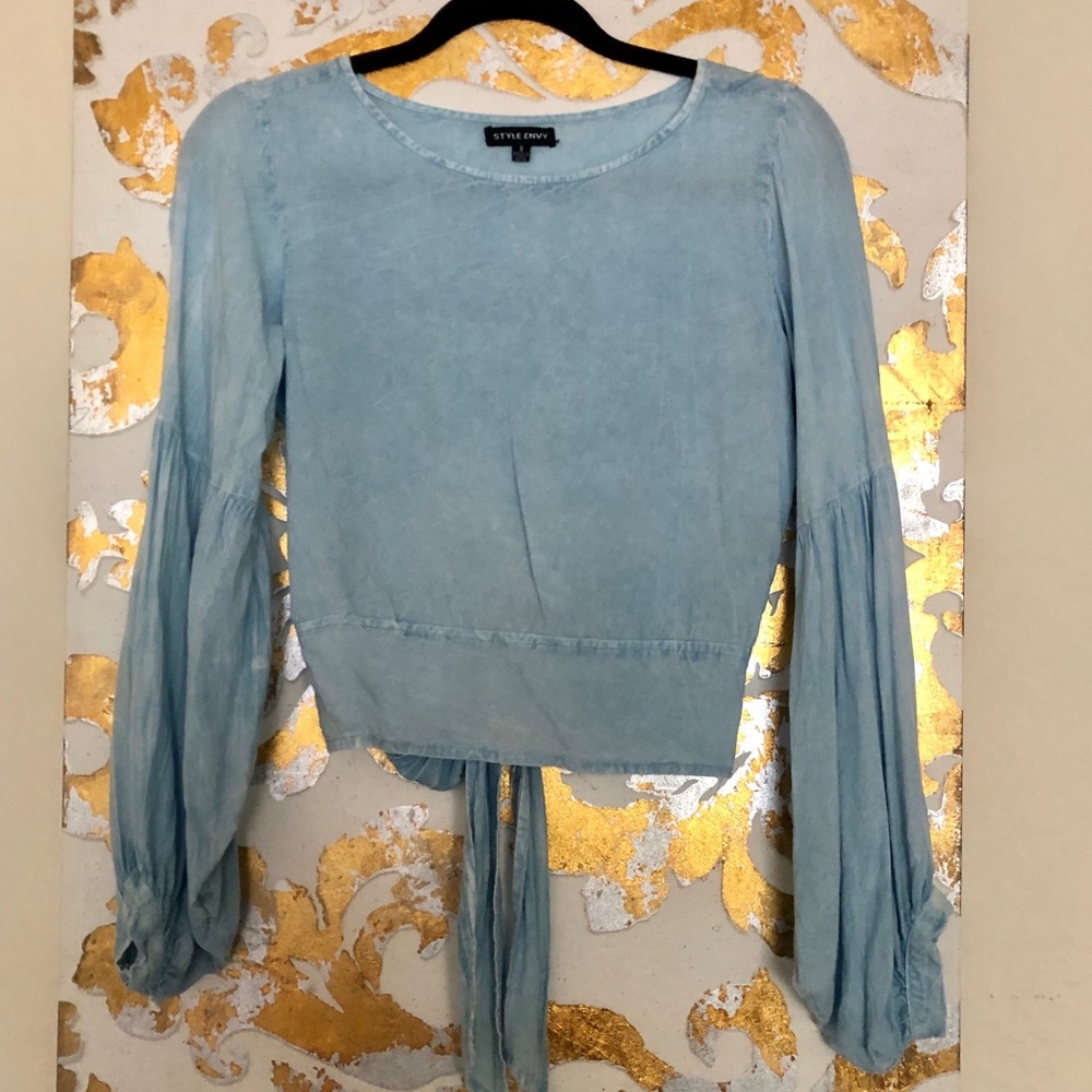 Long bell sleeve top